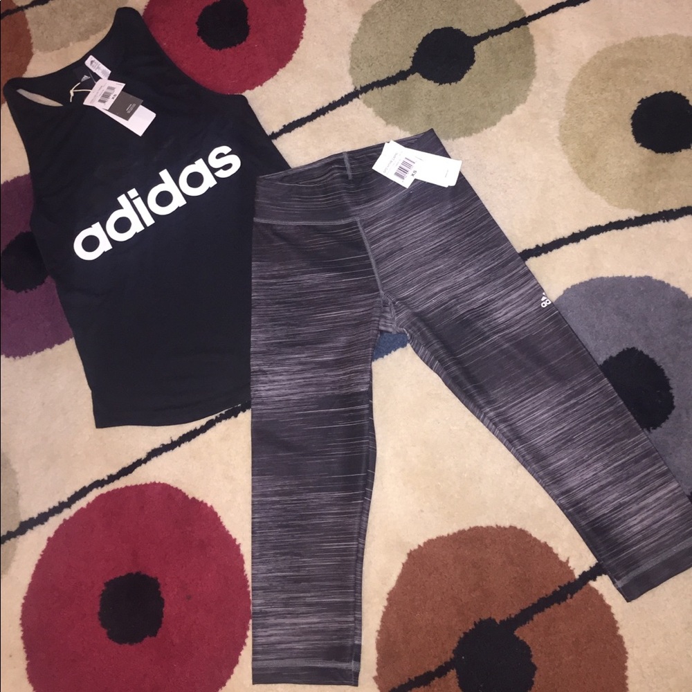 NWT ADIDAS TANK & CAPRI SET