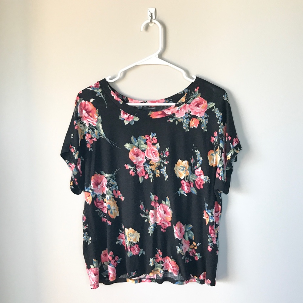 Forever 21 Black Floral Shirt