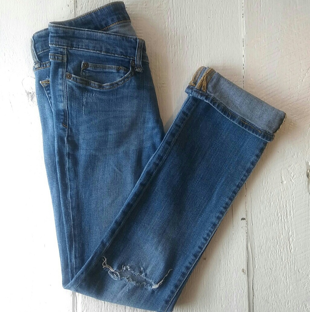 Premium straight 24/0 gap jeans med wash denim