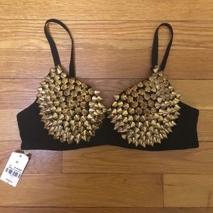 Gold Spiked Bra
