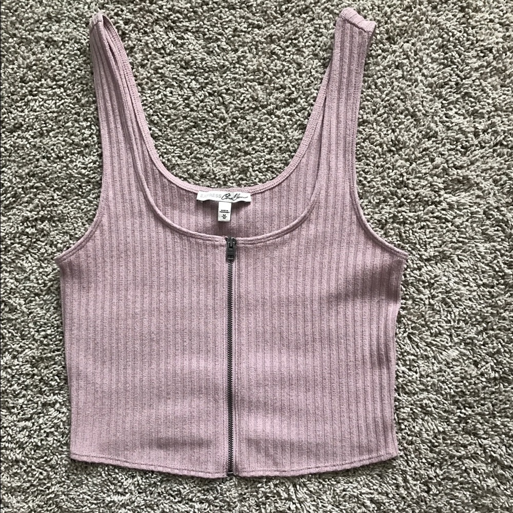 Express zip cup crop top