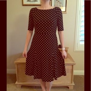 Black and cream polka dotted dress