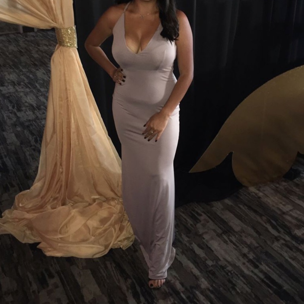 Plunging V-Neck Evening Dress