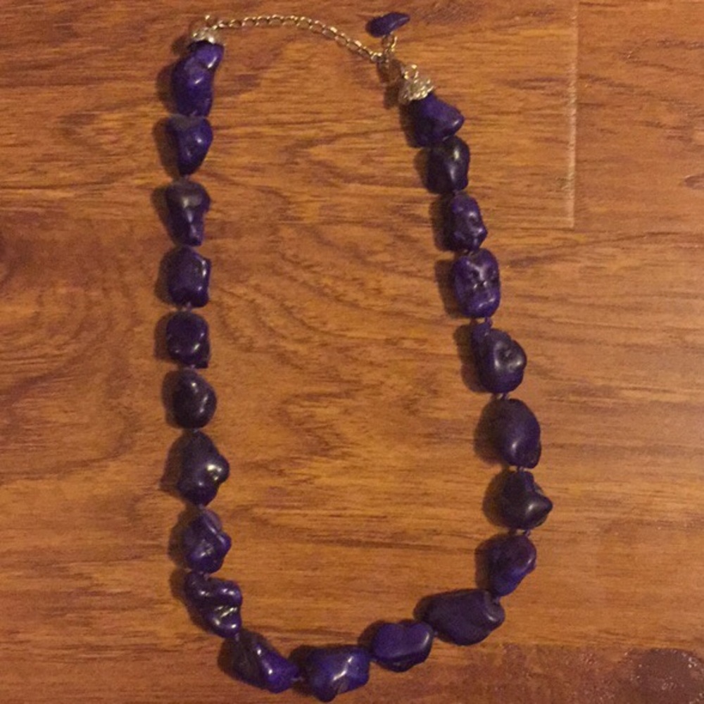 Purple turquoise rock necklace