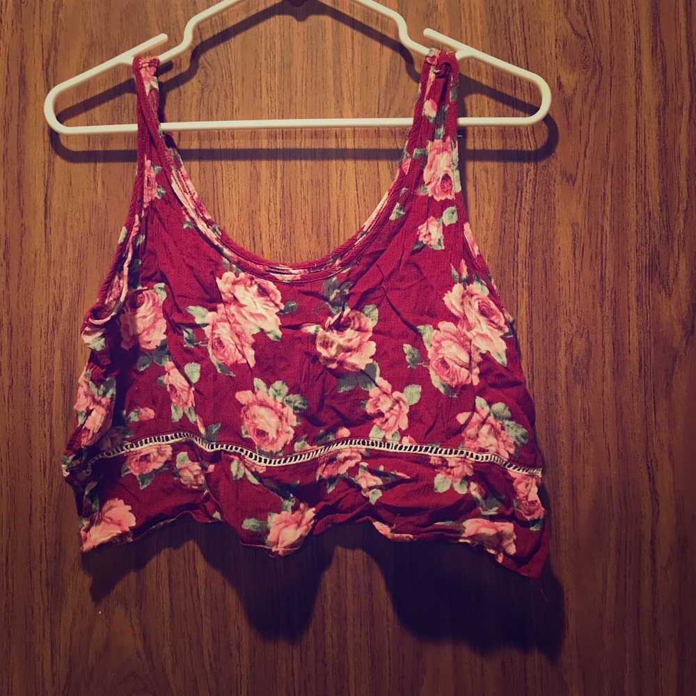 Floral crop tank top