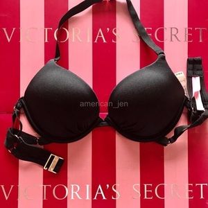 Victoria's Secret 34B Add 2 Cups Halter In Black