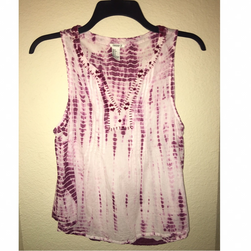 Pink tye dye tank top