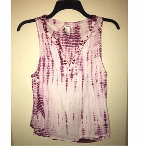 Pink tye dye tank top
