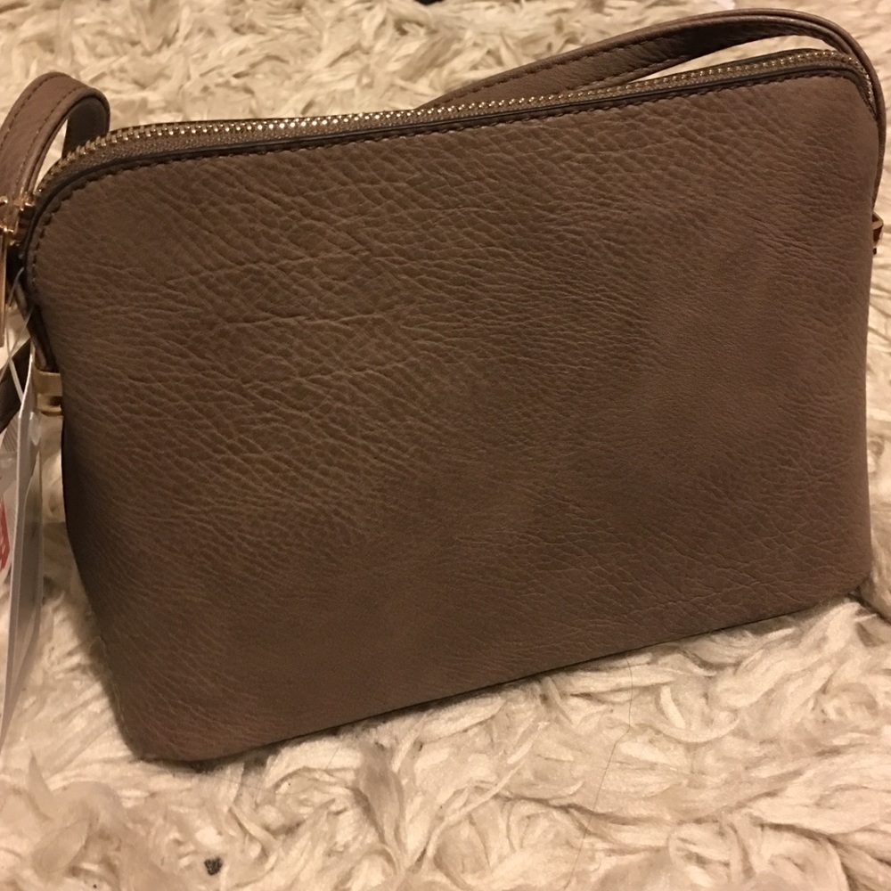 Taupe cross-body bag