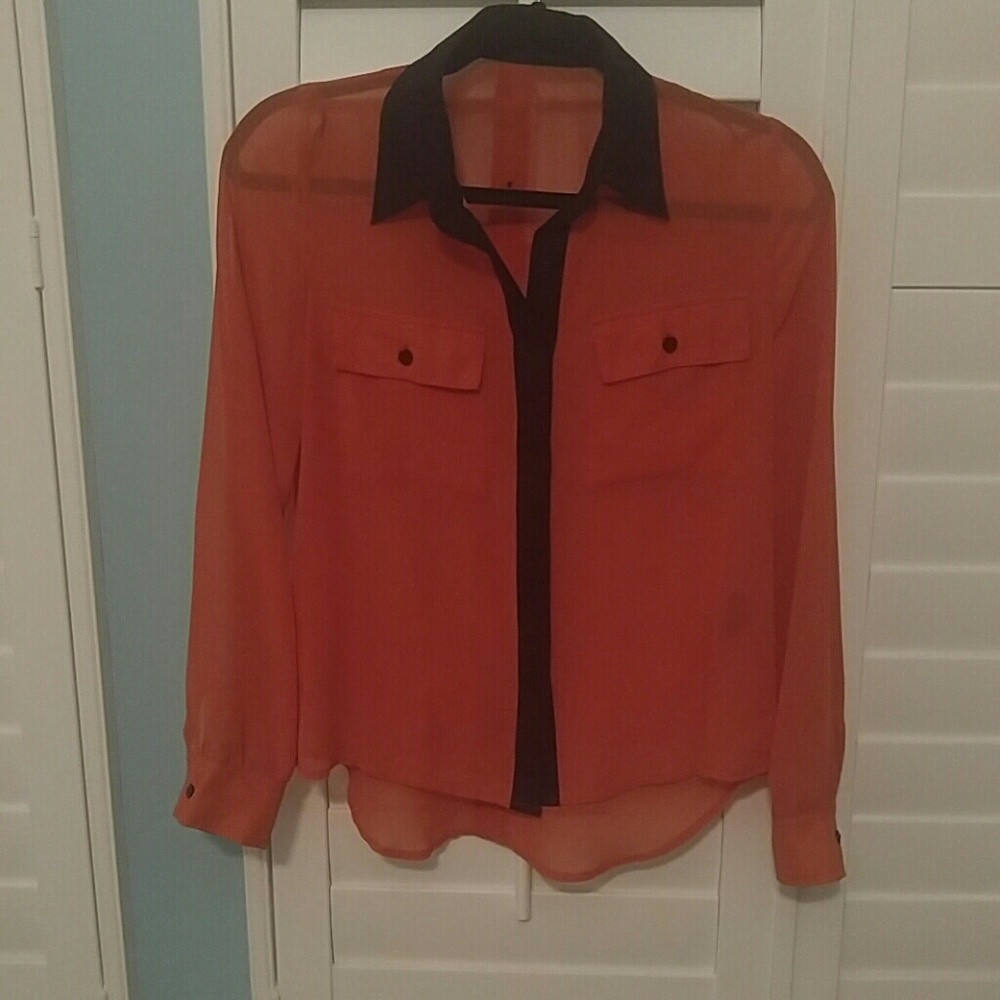 Sheer Orange Blouse