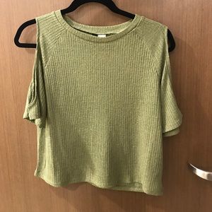 H&M Green, off the shoulder top