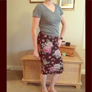 Floral Print Pencil Skirt