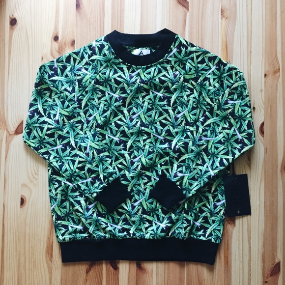UNIF Sweaters - UNIF Weed Print Sweater
