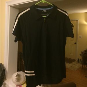 Smartwool black w/ white trim, zip woman's polo