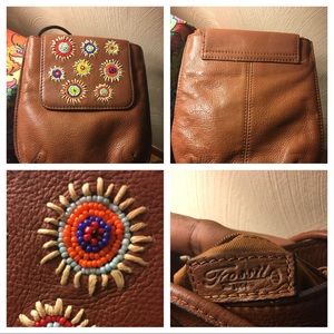 Fossil leather cross body