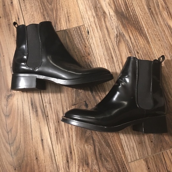 Zara Shoes - ZARA black patent Chelsea boots