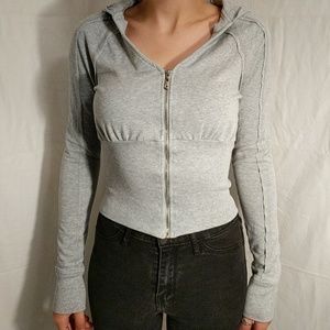 Light Grey Express Semi-Croptop Hoodie