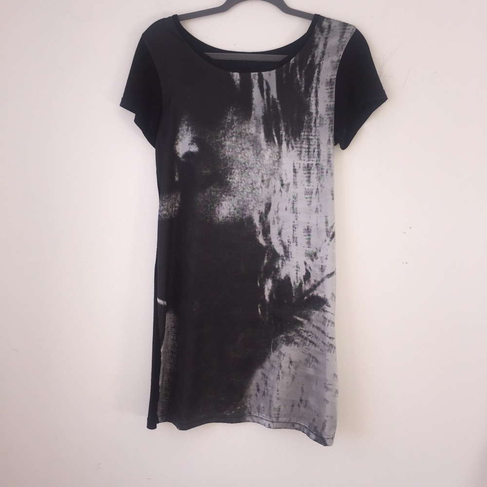 Black and white business casual shift dress