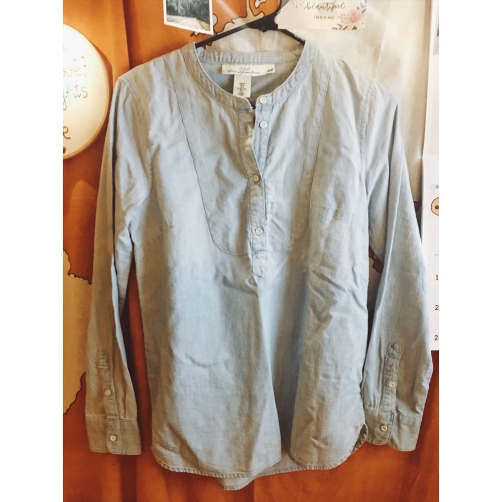 H&M Denim Button Down Blouse