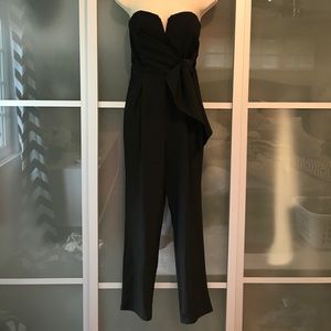 Black strapless pant romper