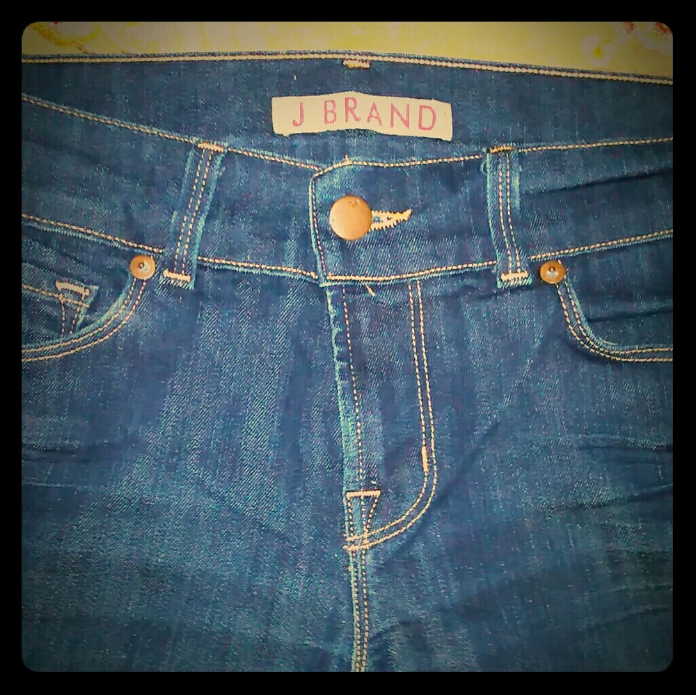Dark blue J brand jeans on