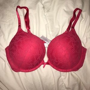 Victoria's Secret Red Lace Push-Up Bra Size 34D
