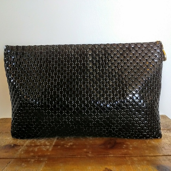 Whiting and Davis Black Mesh Clutch NWOT - Picture 2 of 3