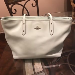 Mint Coach Tote
