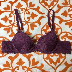 Aerie Harper Plum Lace Push-up Bra 32AA