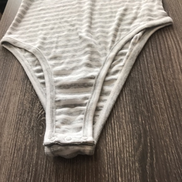 Grey and White Striped Bodysuit - Picture 5 of 8