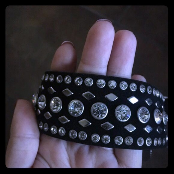 Black Country belt with rhinestones