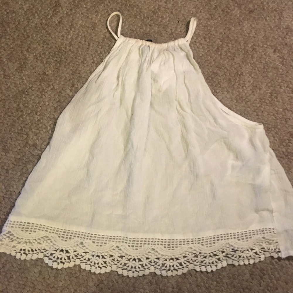 White halter type shirt