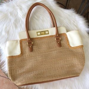 LIKE NEW NINE WEST straw handbag