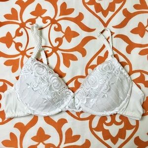 White Floral Lace Lightly Lined Bra 32AA