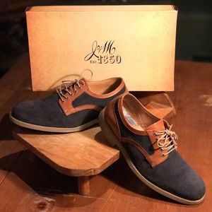 Blue suede leather shoes /breathable /lightly worn