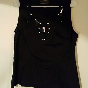 Black embellished top
