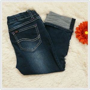 Girls Lee Flower Embroidered Crop Jeans