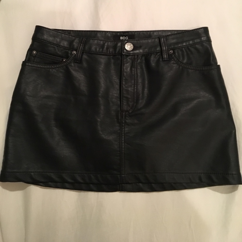 A mini leather skirt
