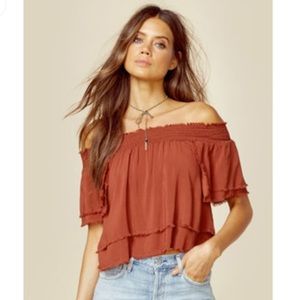 Blue Life Show Off Shoulder Top
