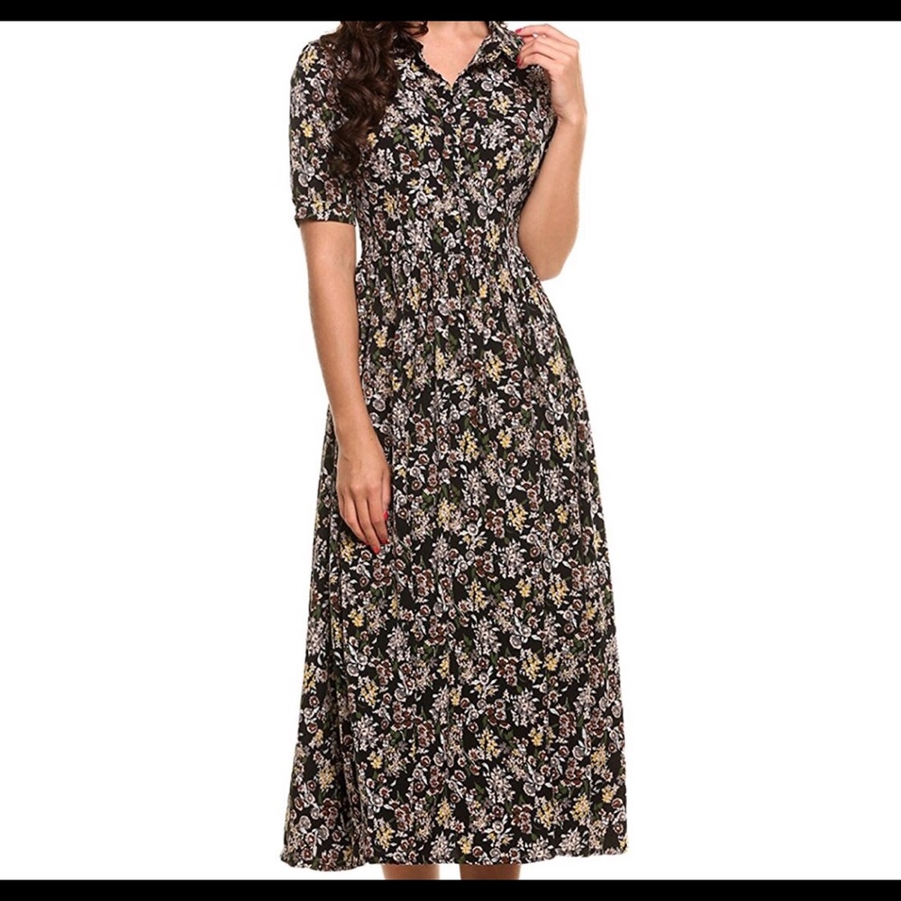 Women's Vintage Style Floral Maxi Dress
