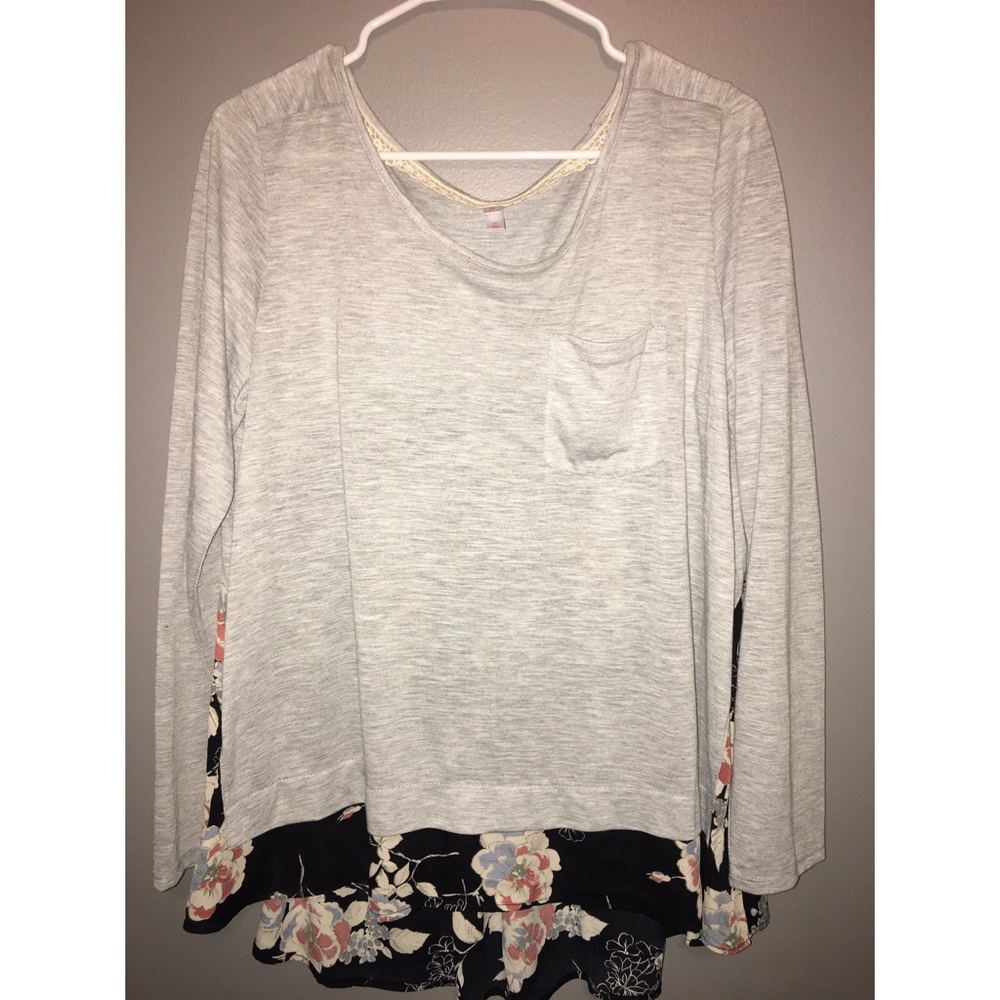 Long-Sleeved Floral Top