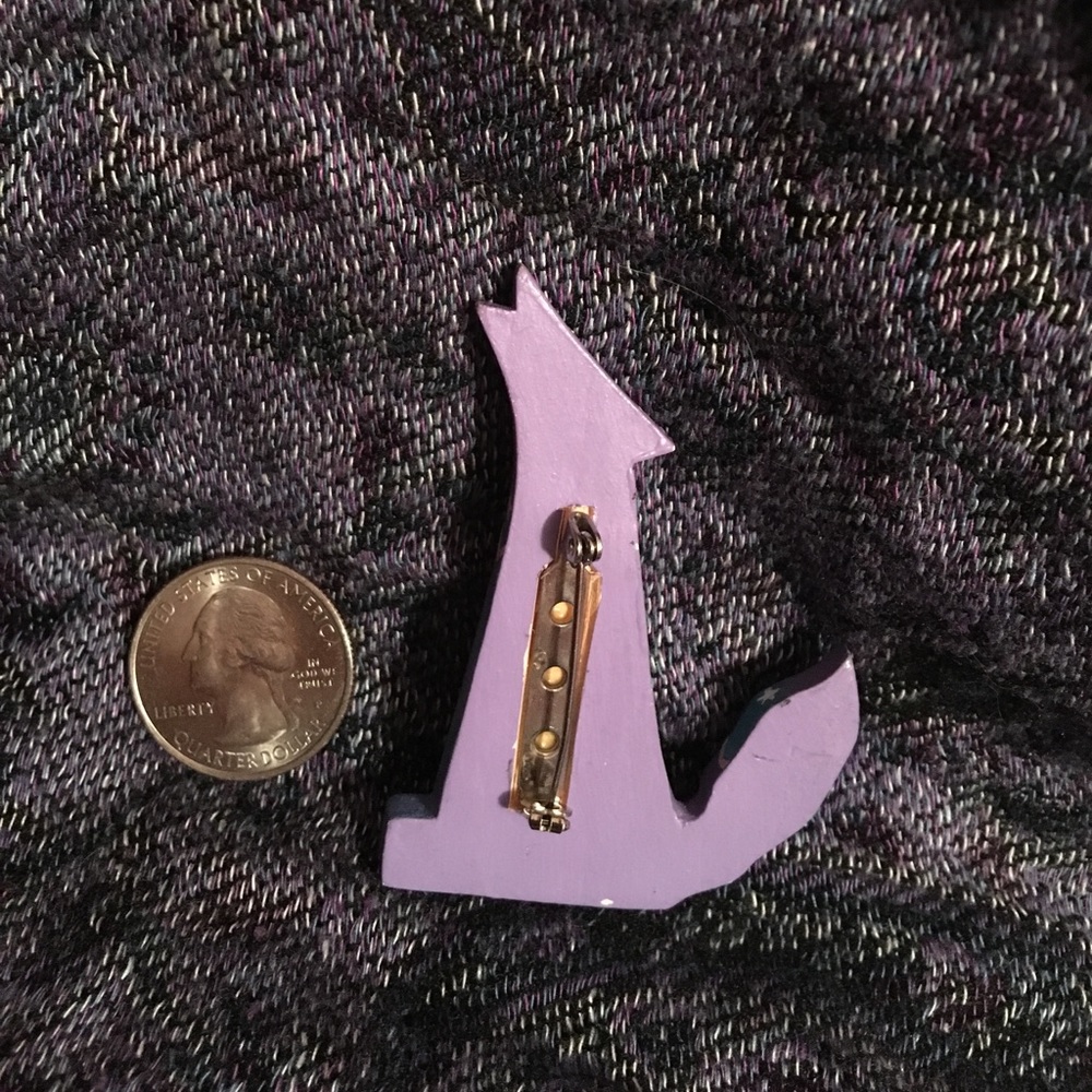 WOLF PIN Vintage Hand Crafted Moon Stars Coyote - Picture 5 of 5
