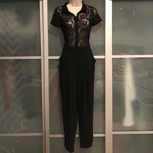 Lace top pant jumpsuit