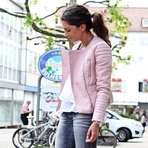 Zara Blush Pink Leather Jacket
