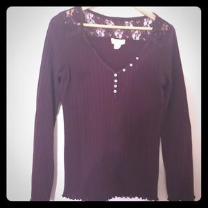 Burgundy Denim Supply top