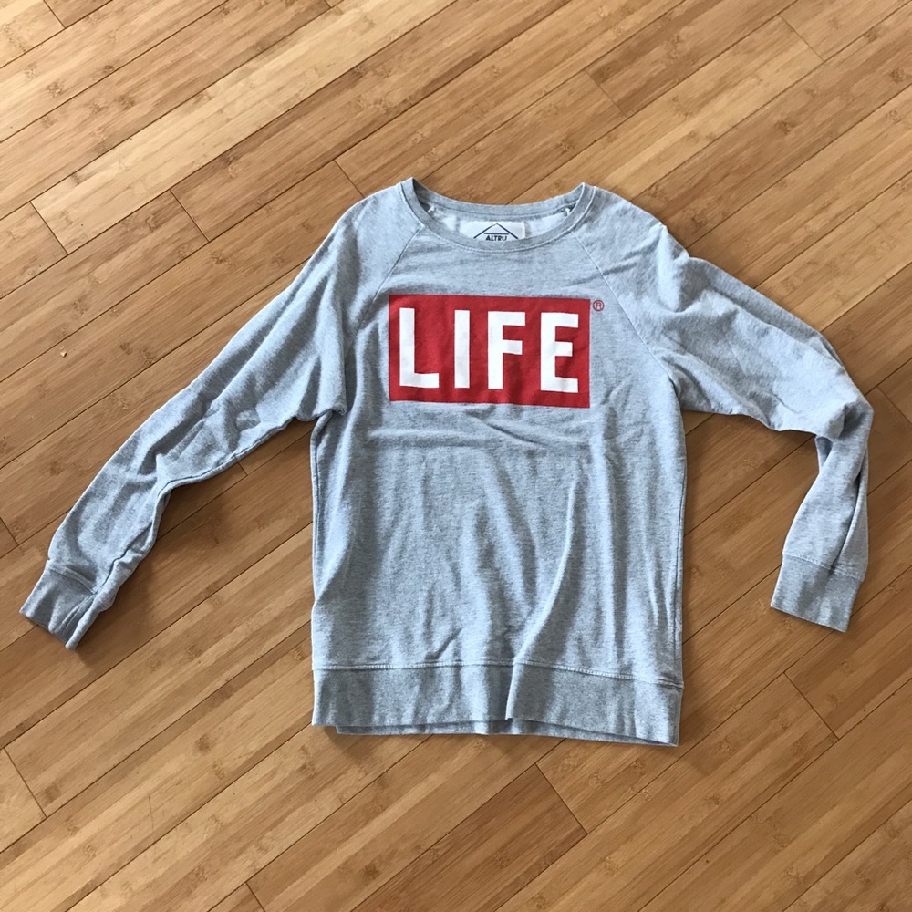LIFE Mag Pullover Crew Neck Sweater
