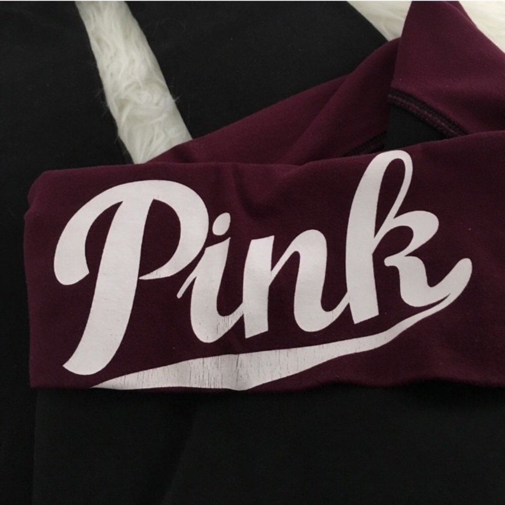 VS pink black fold over skinny leggings