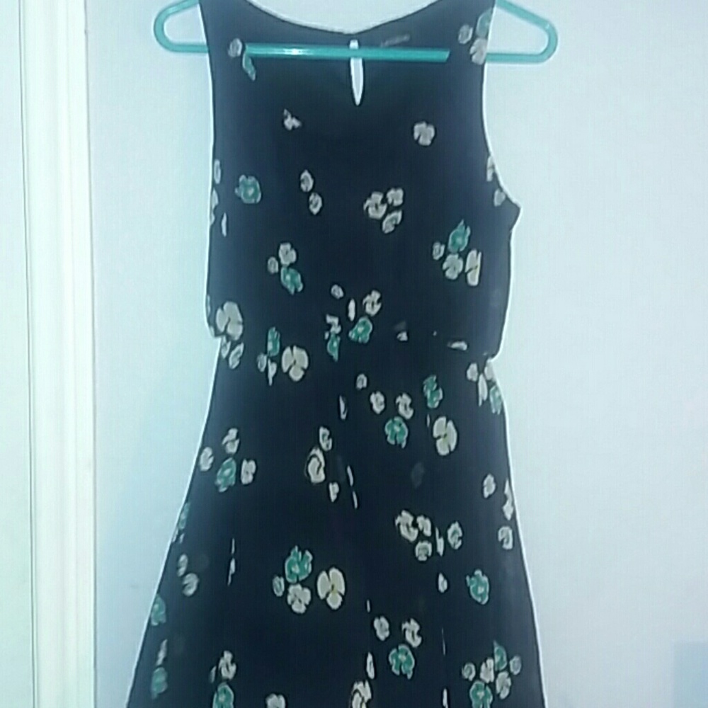 Navy blue floral dress
