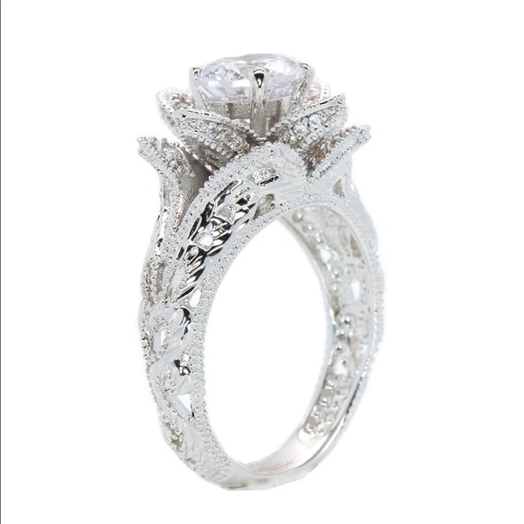 Rose Flower Engagement Ring