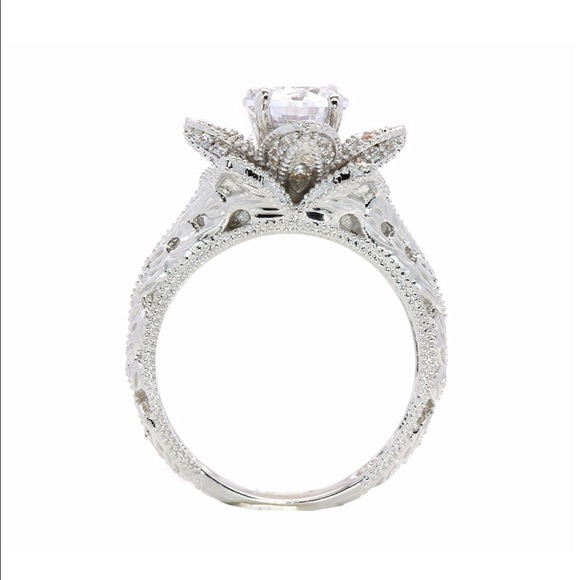 Rose Flower Engagement Ring main image 4